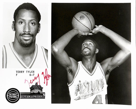 Terry Tyler Detroit Pistons Vintage Team Issued Signed/Auto 8x10 Photo 189136