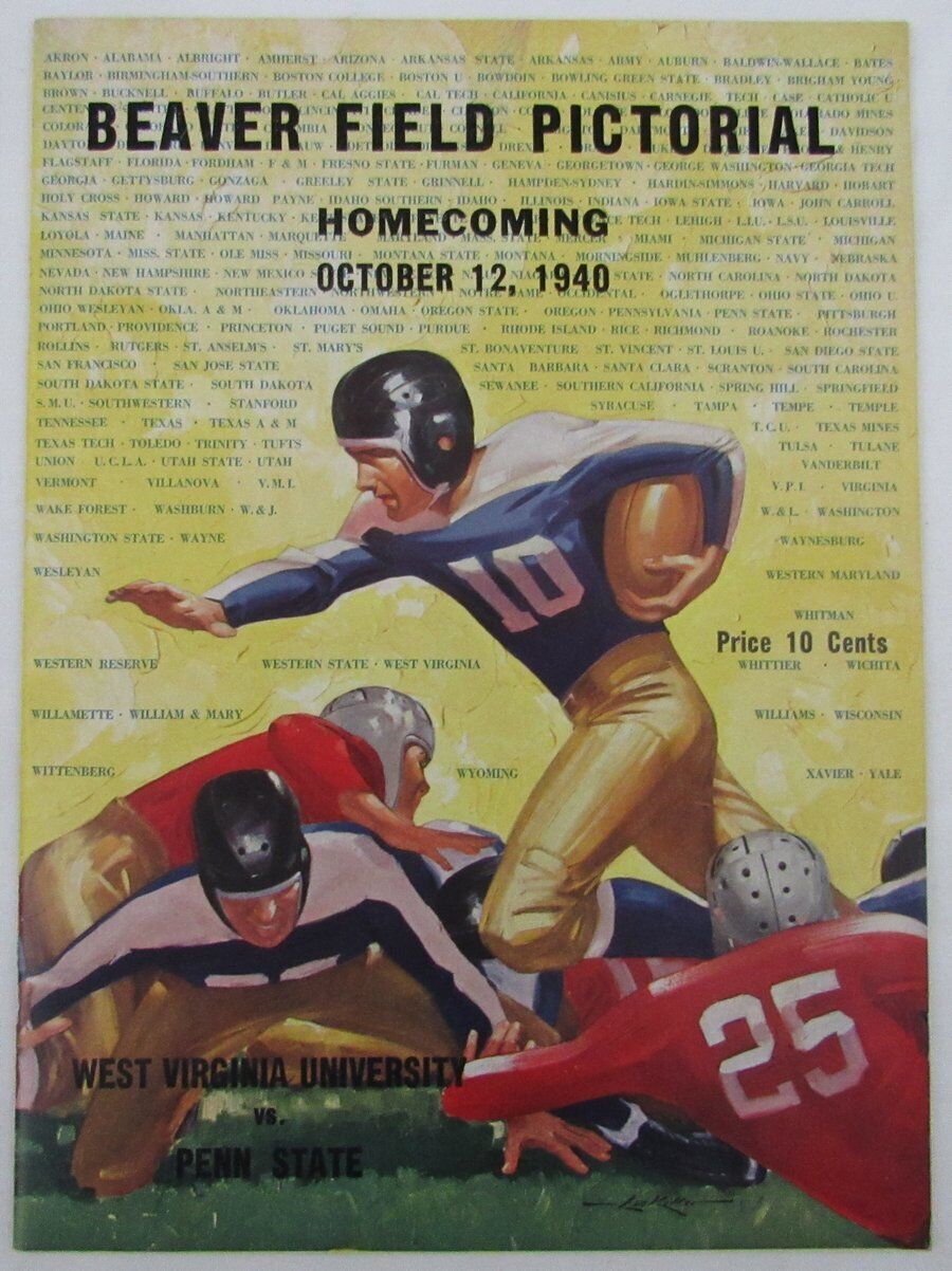 1940 Penn State Nittany Lions vs West Virginia College Football Program 137533