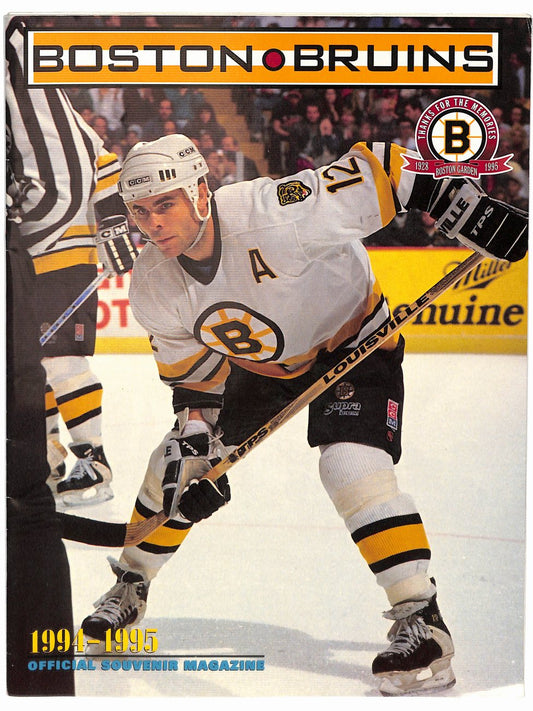 1994-95 Boston Bruins Official Souvenir Magazine Adam Oates Cover 181774
