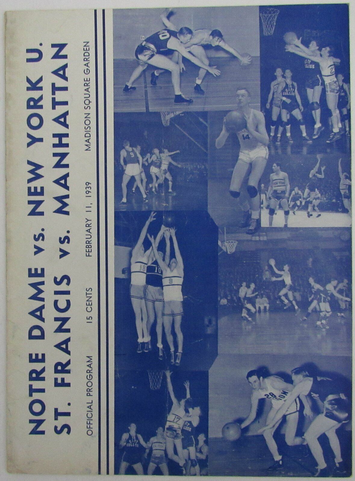 1939 NCAA Basketball Doubleheader Games Program at Madison Square Garden 145171