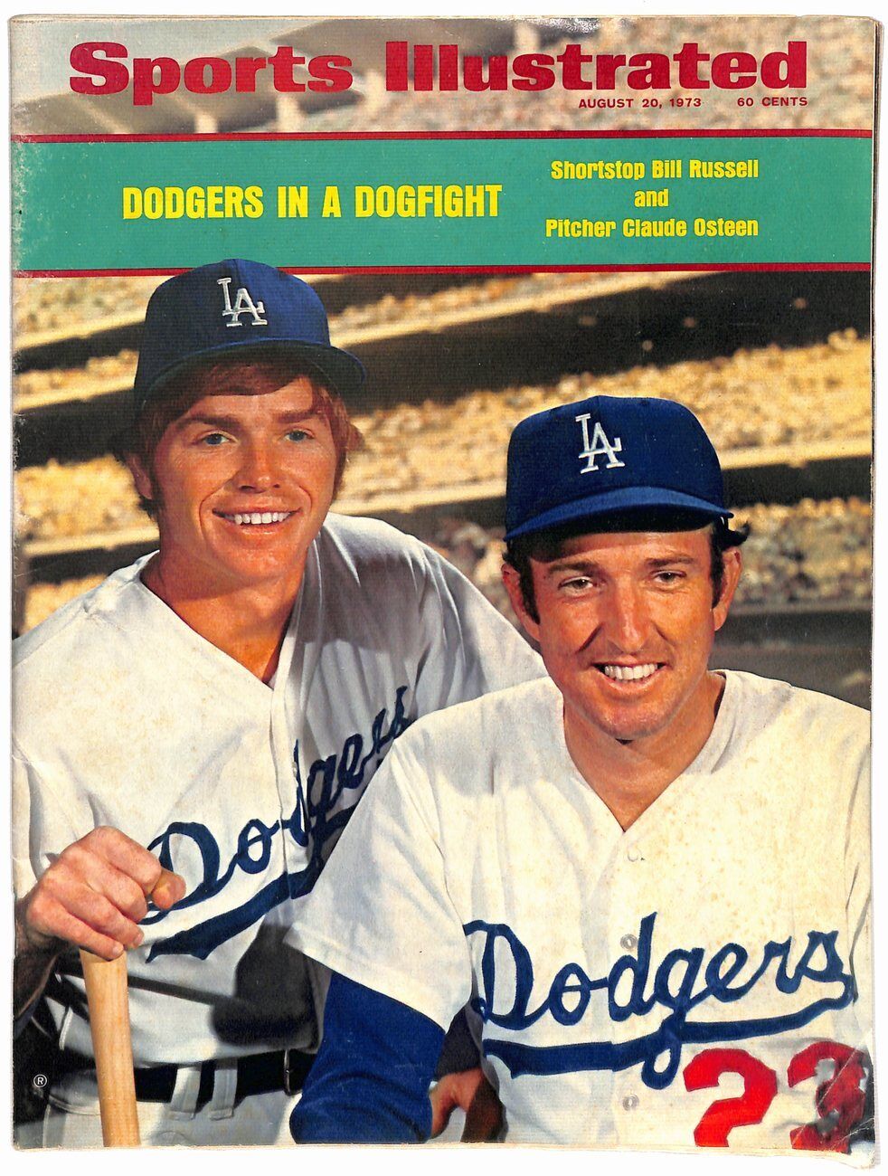 August 20, 1973 Bill Russell Dodgers Sports Illustrated NO LABEL Newstand 181604