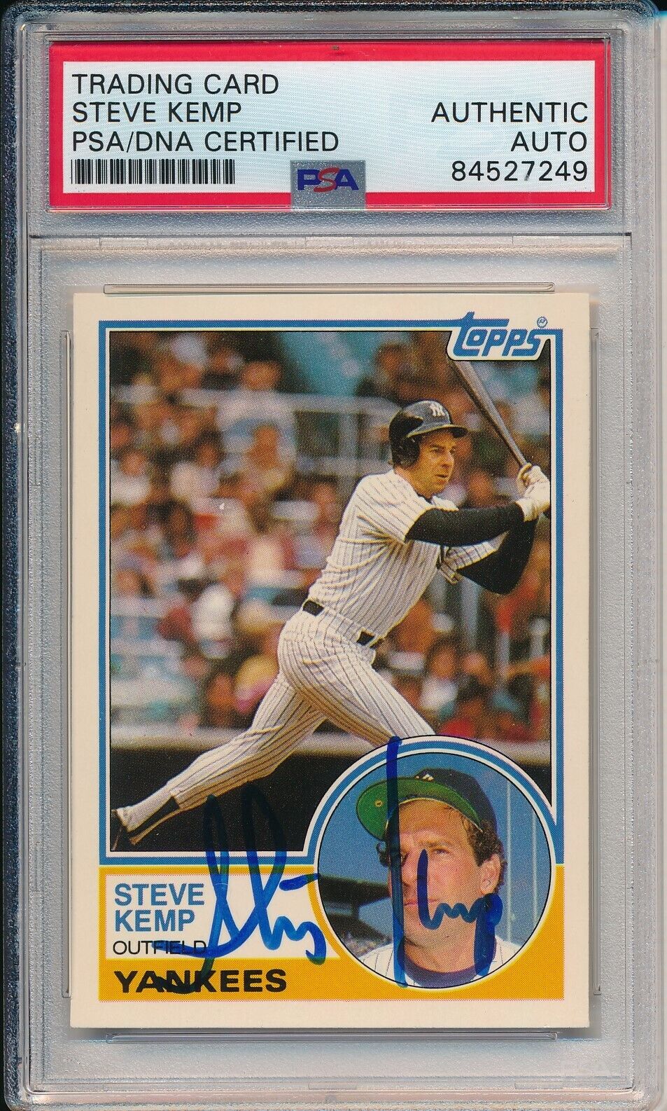 Steve Kemp Yankees Signed/Autographed 1983 TOPPS Traded Card #53T PSA/DNA 166426