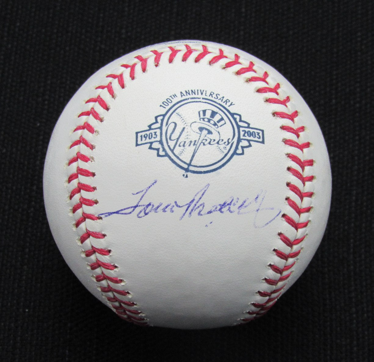 Tom Metcalf Signed/Auto Yankees 100th OML Baseball JSA 186912