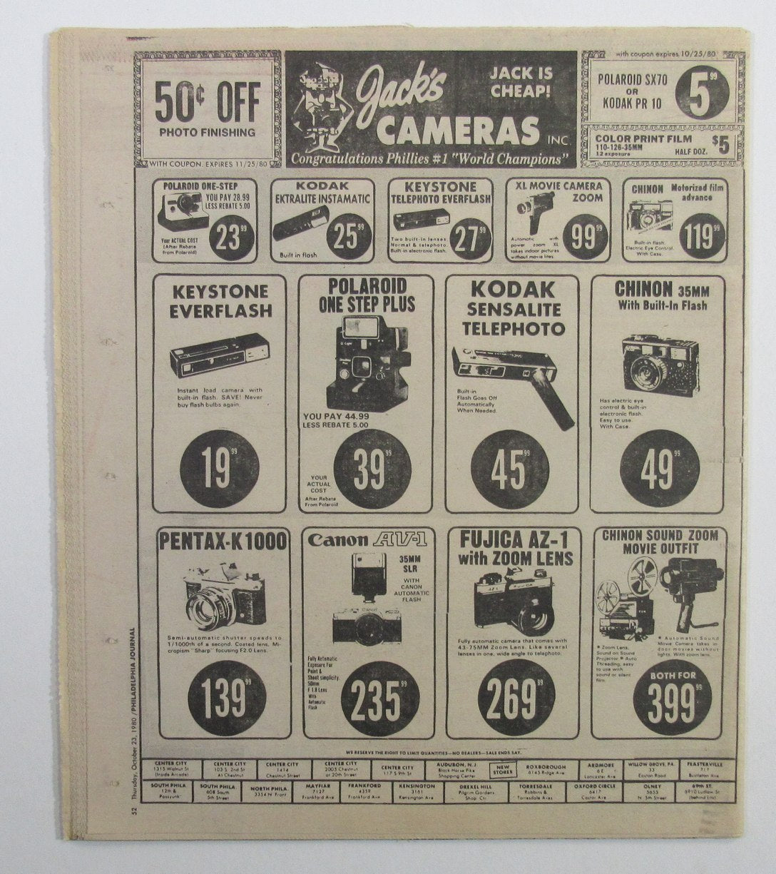 Philadelphia Journal 1980 Phillies World Series Parade Newspaper 10/23/80