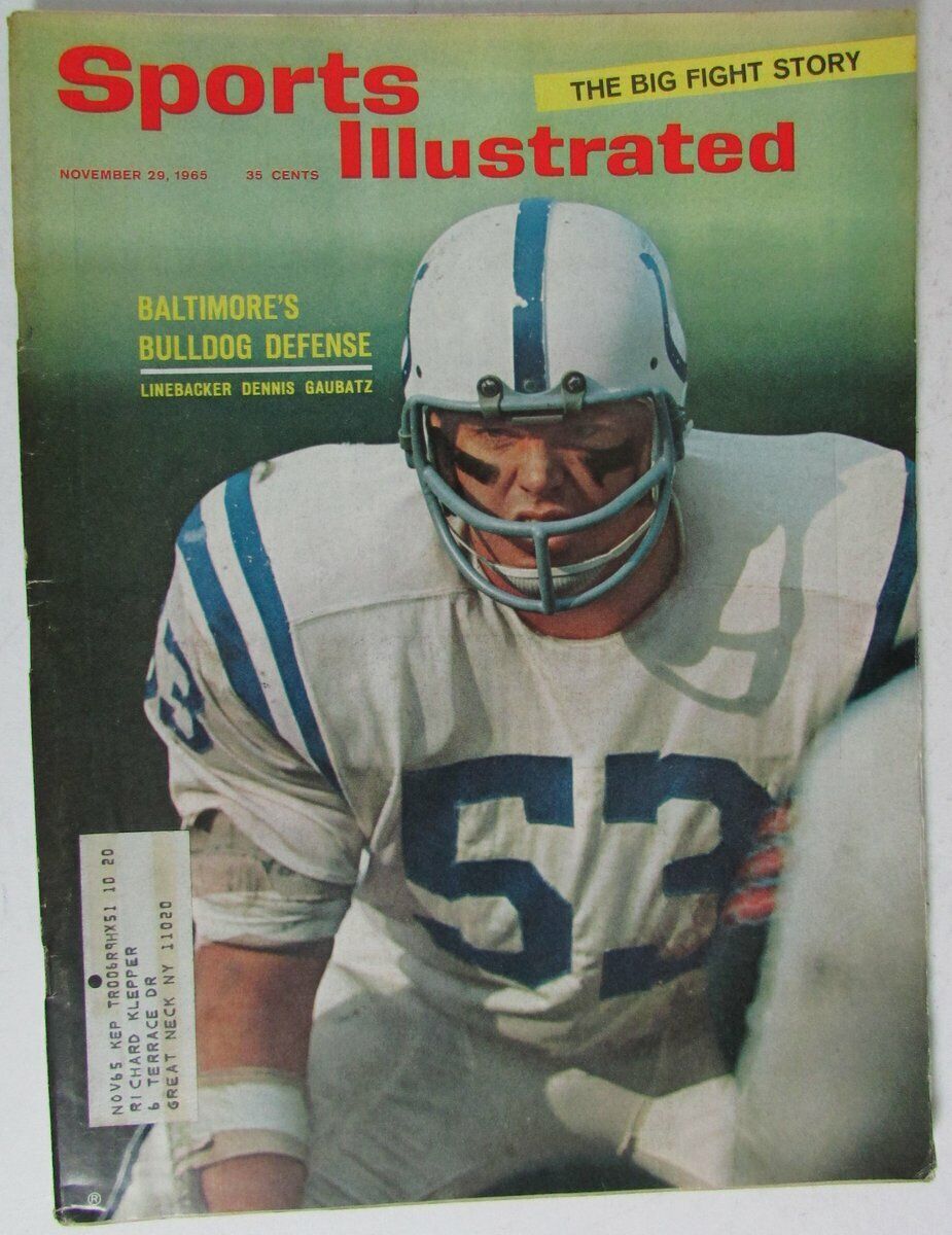 Dennis Baubatz Baltimore Colts Sports Illustrated 8/30/65 146556