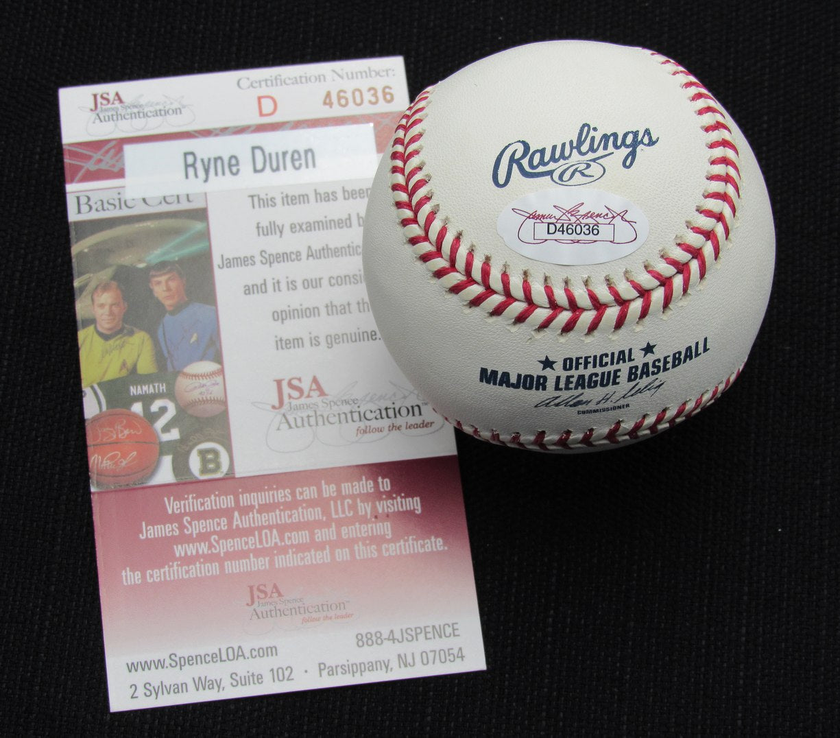 Ryne Duren Signed/Auto Yankees 100th OML Baseball JSA 186626