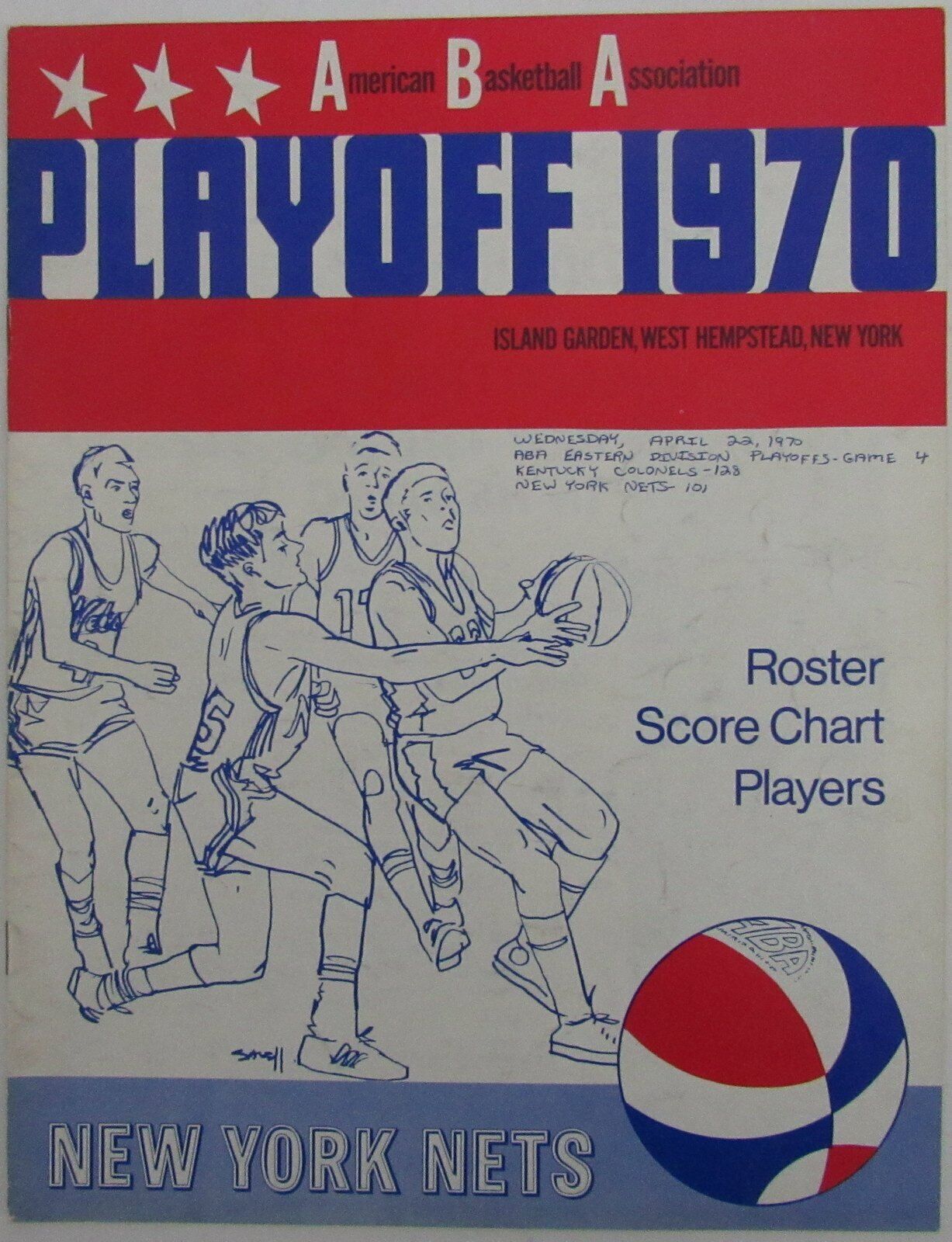 1970 ABA Playoff Game 4 Program - Kentucky Colonels vs. New York Nets 145161