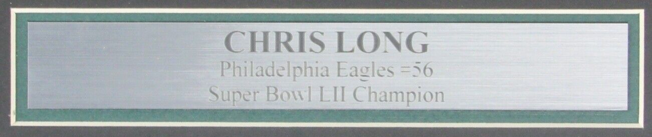 Chris Long Philadelphia Eagles Signed/Autographed 8x10 Photo Framed JSA 157830