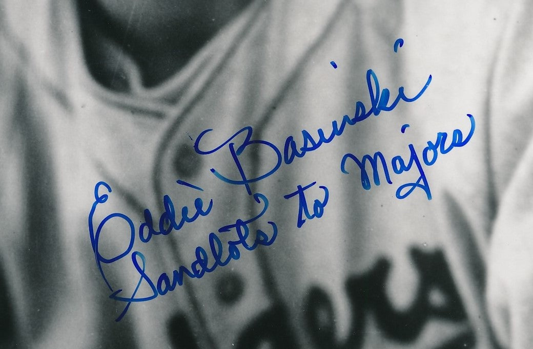 Eddie Basinski Autographed Vintage 8x10 B/W Photo Brooklyn Dodgers JSA 174195