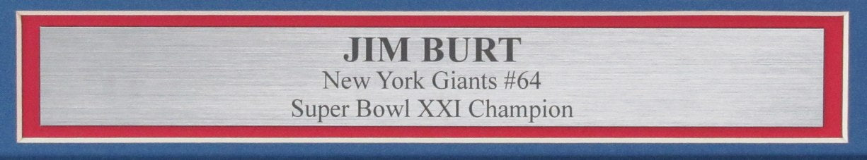 Jim Burt Signed 8x10 Photo New York Giants Framed JSA 187253
