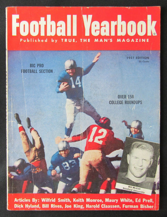 1951 Football Yearbook True Magazine Bill McColl Stanford on the cover 190401