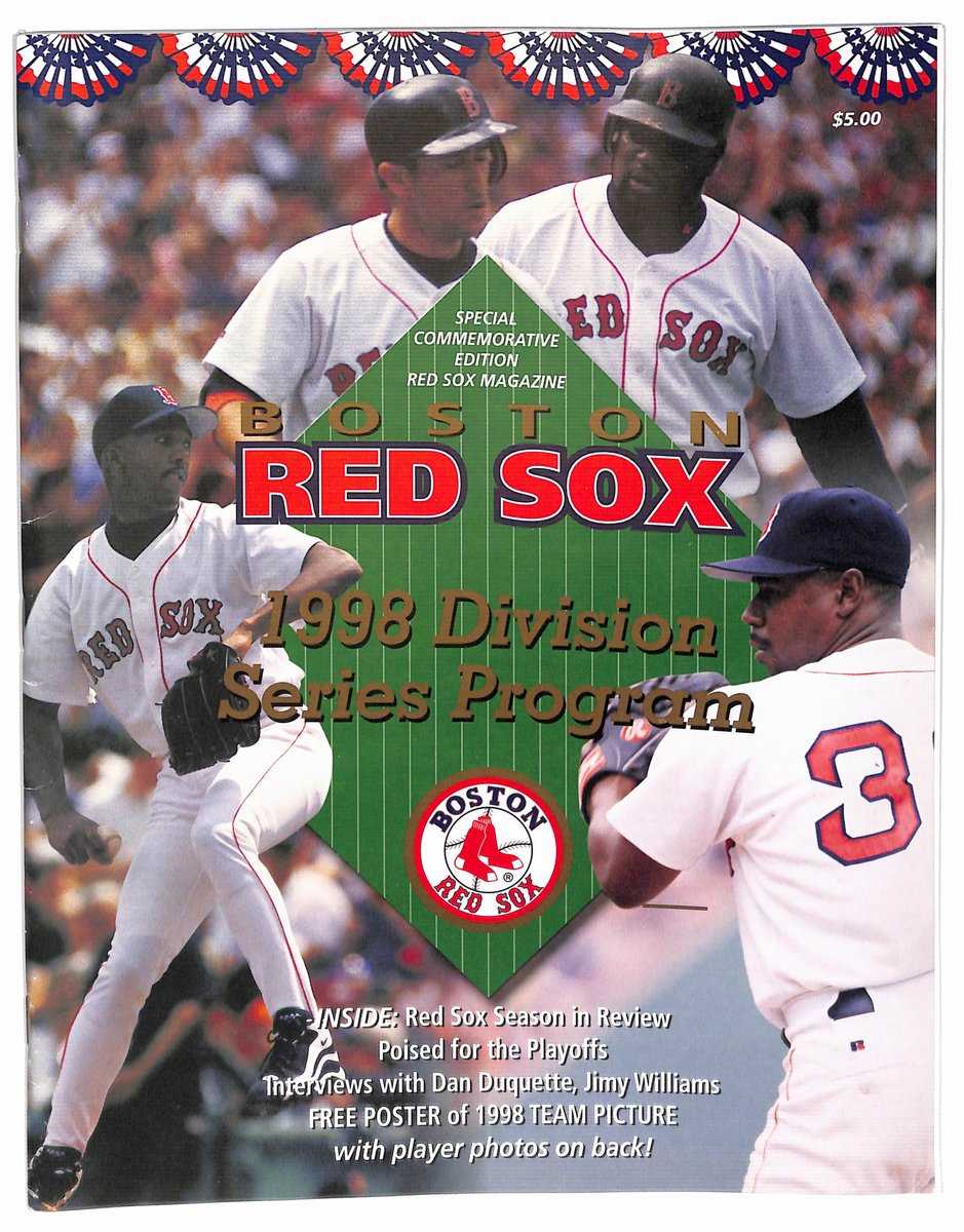 1998 Boton Red Sox vs.Cleveland Indians ALDS Divison Series Program 181733