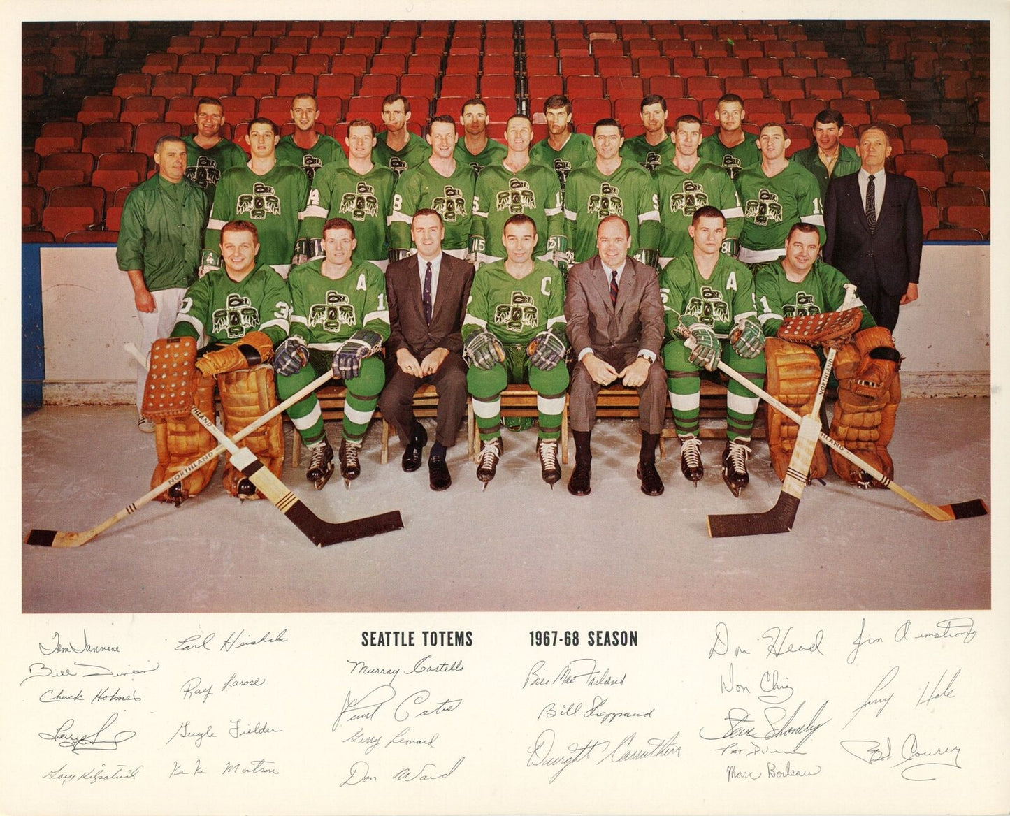 1967-68 NHL Seattle Totems 9x11 Color Premium Insert Team Photo 177691