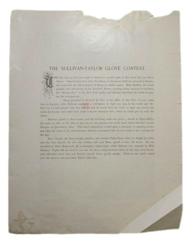 Steve Taylor, New York City Boxer 1895 Boxing Gladiators 11x15 Poster