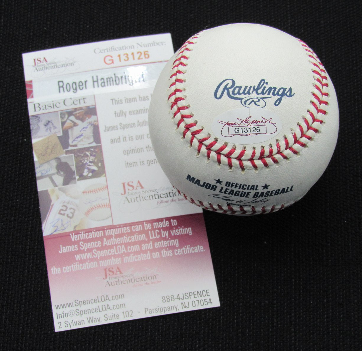 Roger Hambright Signed/Auto Yankees 100th OML Baseball JSA 186680