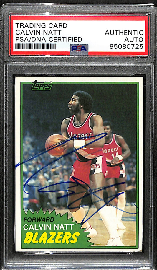 Calvin Natt Signed 1981 Topps Card #85 Portland Trail Blazers PSA/DNA 185762