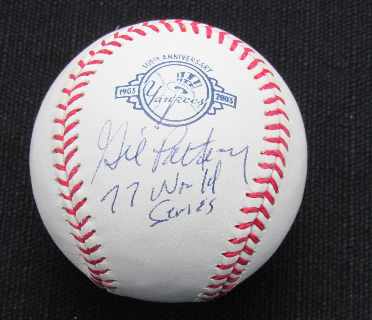 Gil Patterson Signed/Auto Yankees 100th OML Baseball JSA Inscr 186941