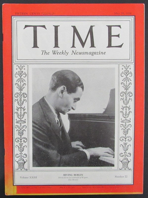 Time Magazine Vol XXIII No 22 May 28, 1934 Irving Berlin 183270