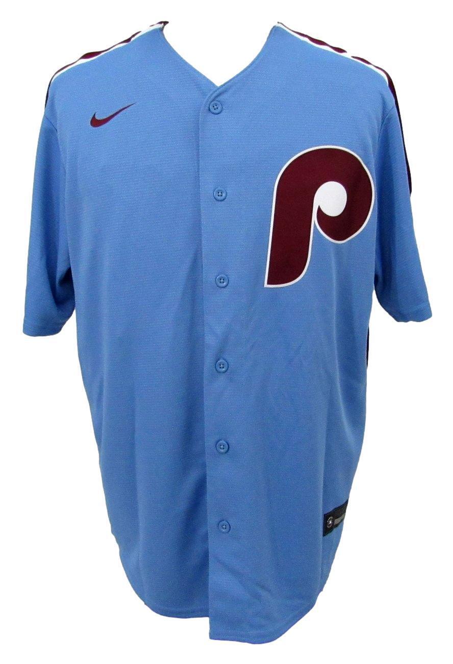 Zack Wheeler Autographed Nike Blue Baseball Jersey Phillies Fanatics