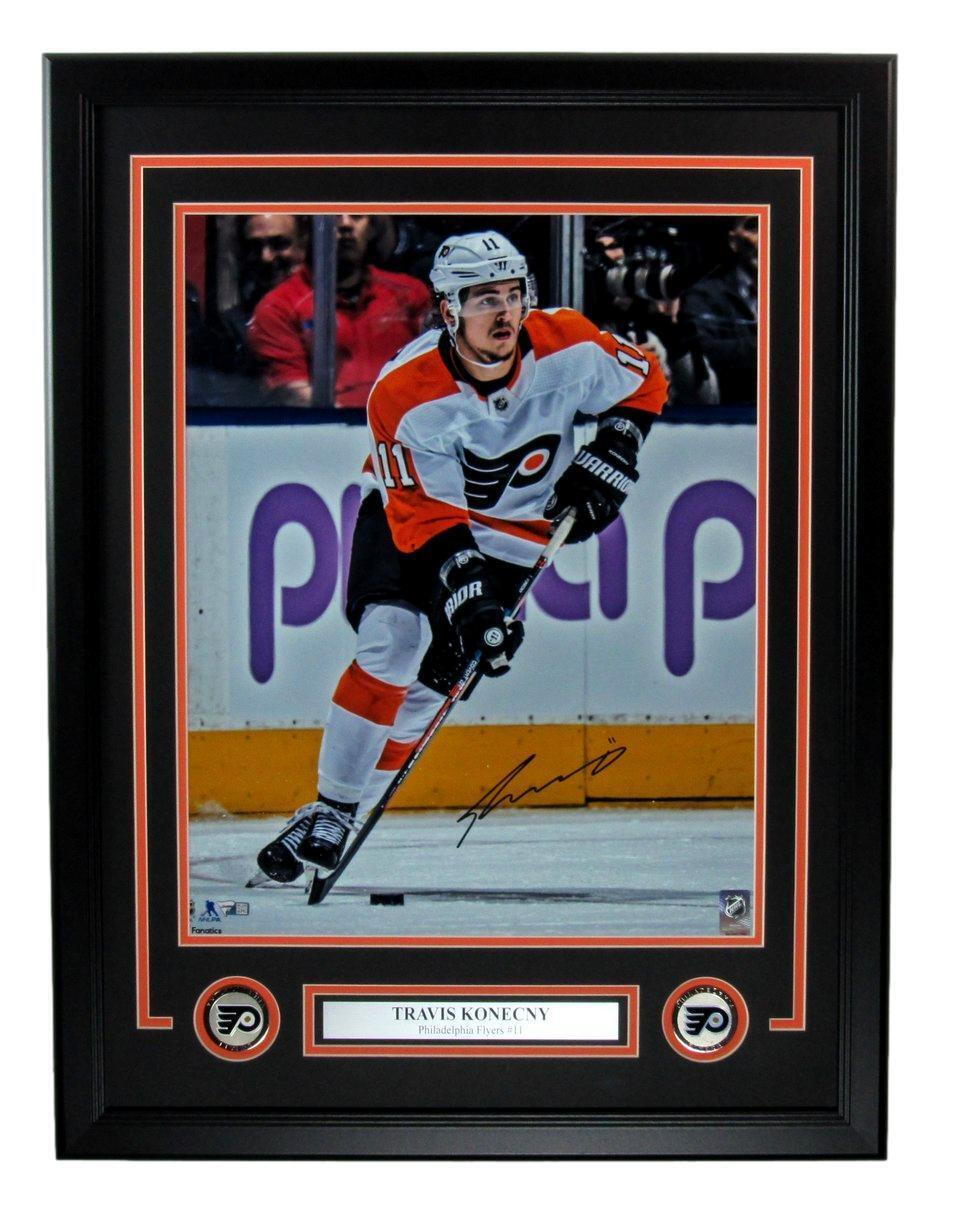 Travis Konecny Autographed 16x20 Photo Philadelphia Flyers Framed Fanatics