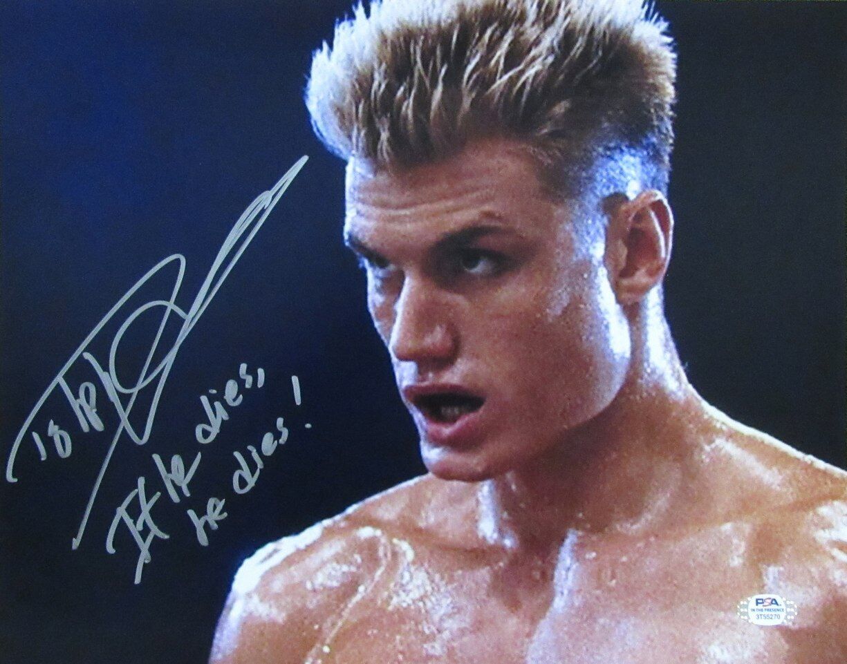Dolph Lundgren Signed If He Dies ... He Dies 11x14 Photo "Rocky" PSA/DNA 180020