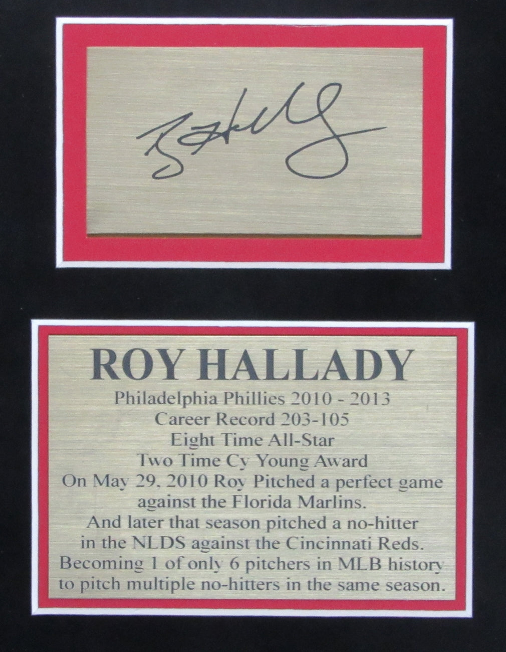 Roy Halladay Phillies Unsigned Framed Tribute Collage w/Laser Engraved Autograph