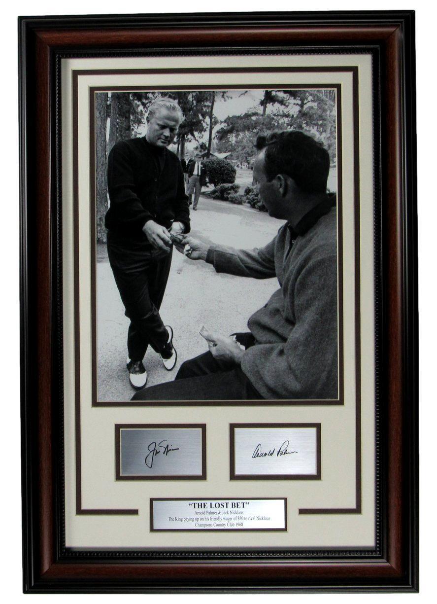 Jack Nicklaus/ Arnold Palmer "The Lost Bet" 11x14 Framed Photo w/Laser Engraved