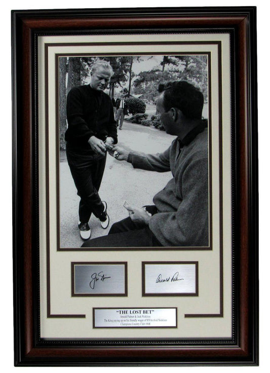 Jack Nicklaus/ Arnold Palmer "The Lost Bet" 11x14 Framed Photo w/Laser Engraved