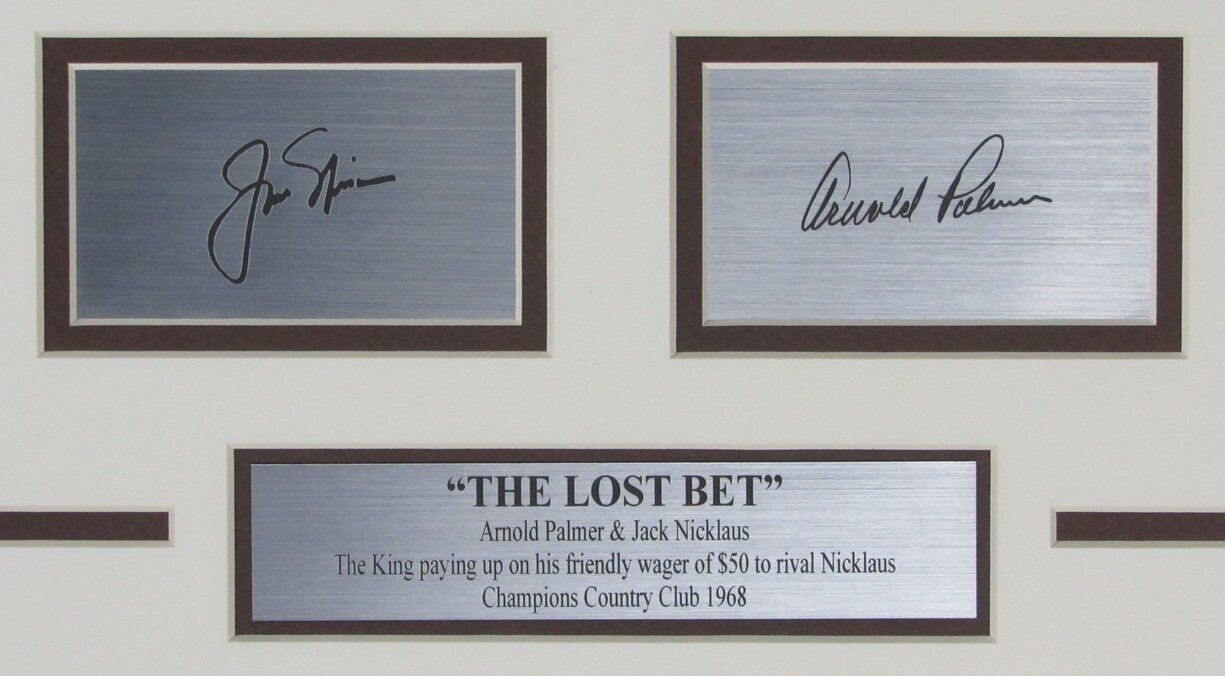Jack Nicklaus/ Arnold Palmer "The Lost Bet" 11x14 Framed Photo w/Laser Engraved