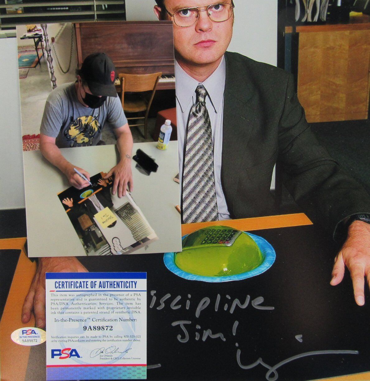 Rainn Wilson Signed/Inscr 11x14 The Office Dwight Schrute Photo PSA/DNA 160407