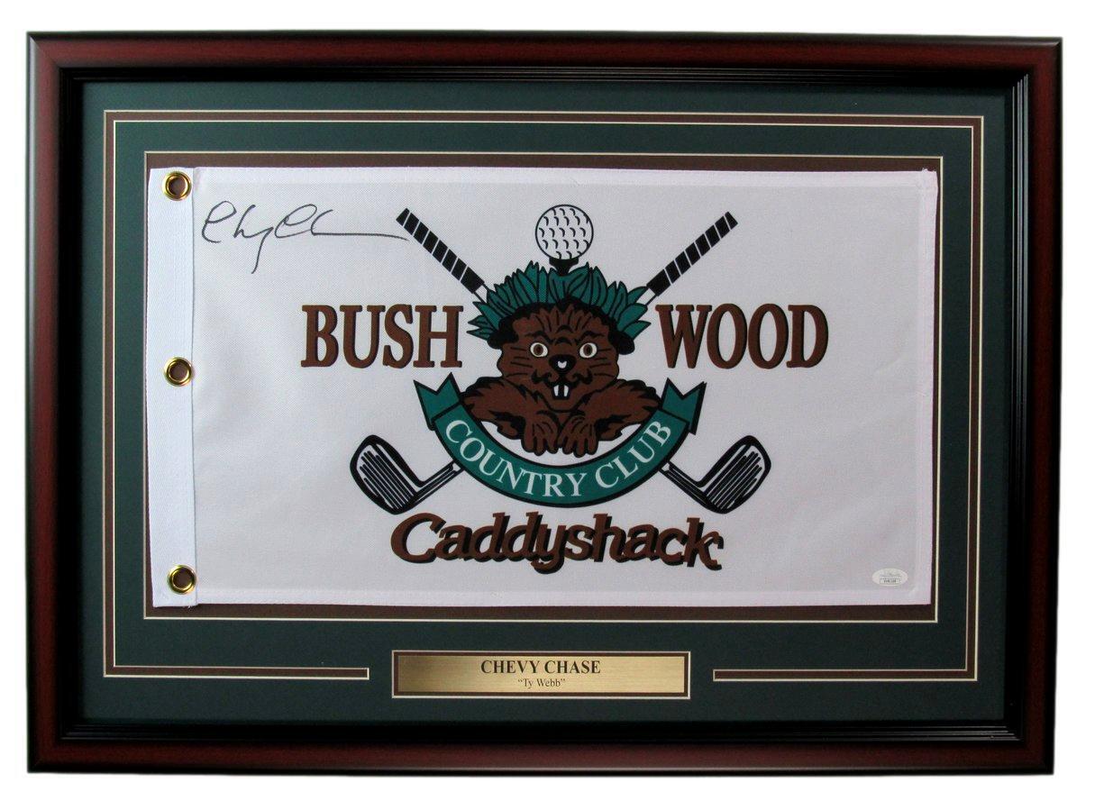 Chevy Chase Autographed Pin Flag "Caddyshack" Framed JSA 180964