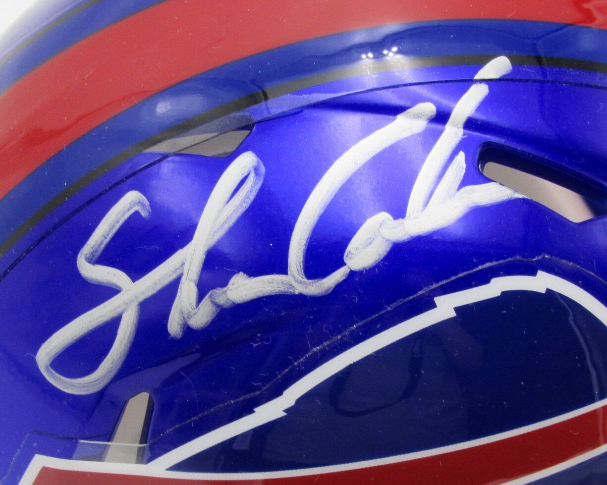 Shane Conlan Autographed Blue Mini FLASH Speed Football Helmet Buffalo Bills JSA