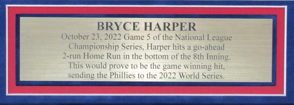 Bryce Harper UNSIGNED 11x14 Photo NLCS HOME RUN Philadelphia Phillies Framed