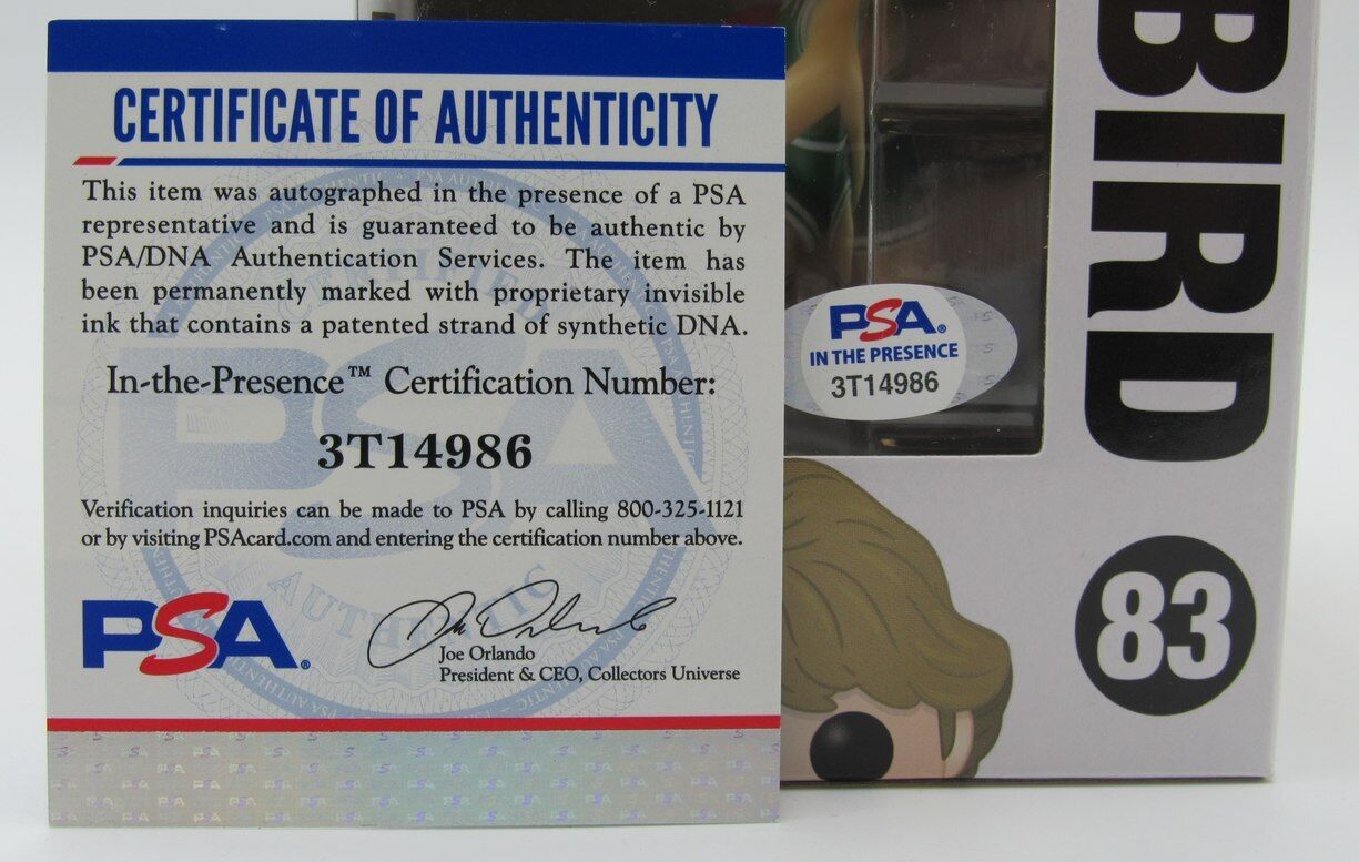 Larry Bird HOF Autographed Funko Pop! Figurine #83 Celtics PSA/DNA 179140