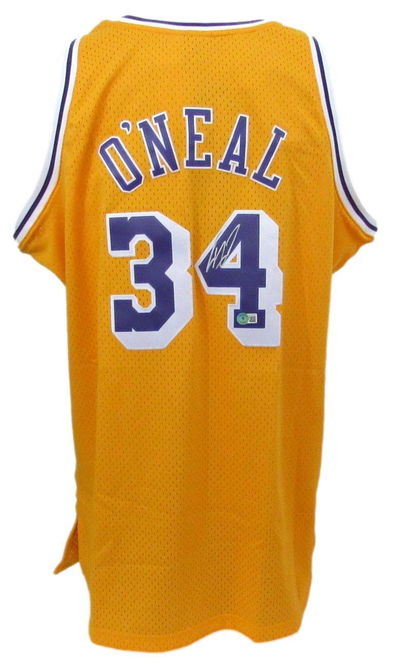 Shaquille O'Neal HOF Autographed Mitchell & Ness Jersey Lakers Beckett 176384