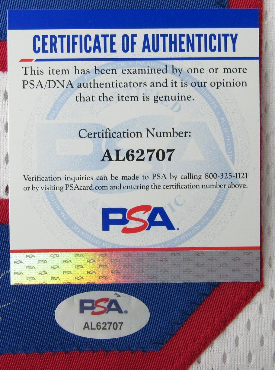 Julius "Dr. J" Erving HOF Autographed White Custom Basketball Jersey 76ers PSA