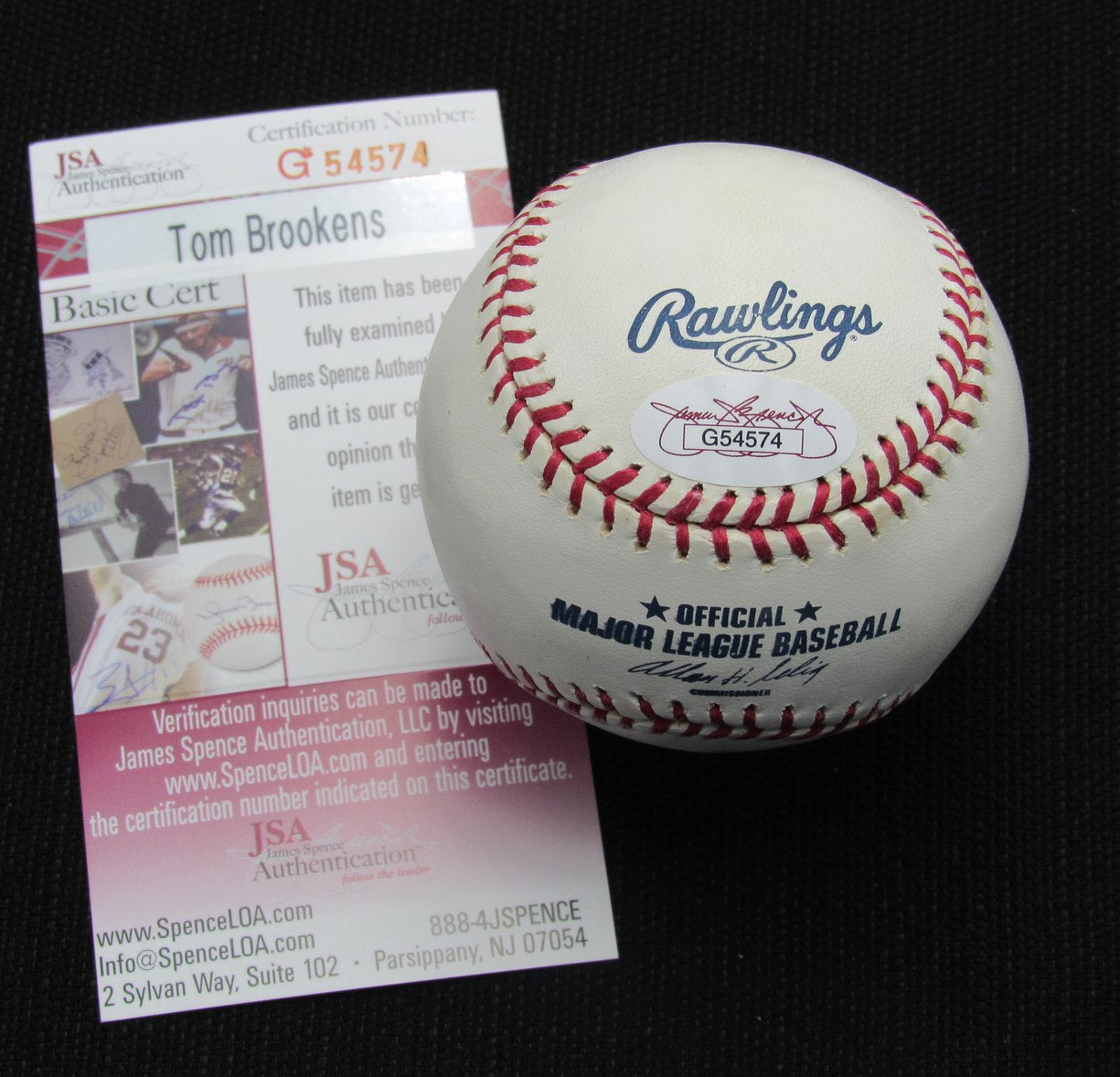 Tom Brookens Signed/Auto Yankees 100th OML Baseball JSA 186920