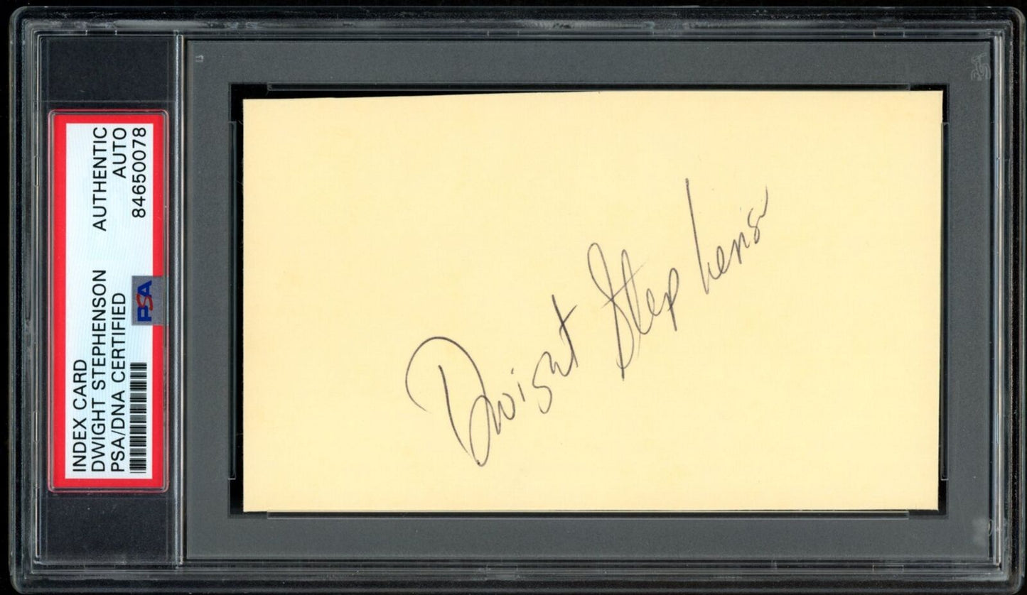 Dwight Stephenson HOF Autographed 3x5 Index Card Miami Dolphins PSA/DNA