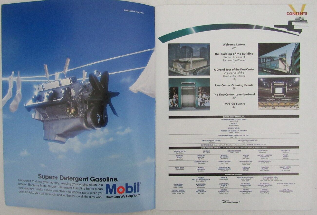 1995 Fleet Center Grand Opening Full Ticket and Program Boston Bruins 177104