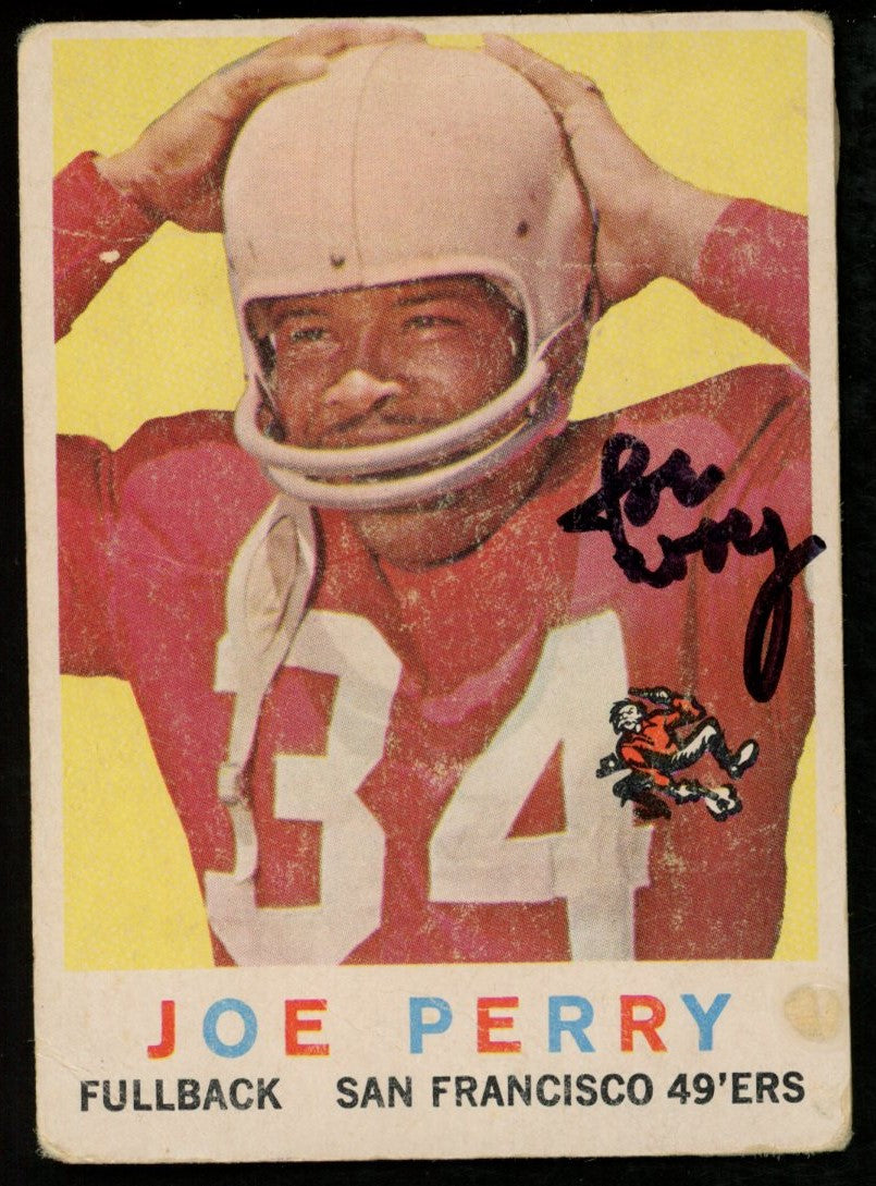 1959 TOPPS Football Card #80 Signed/Auto Joe Perry San Francisco 49'ers