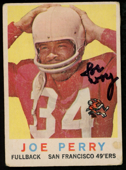 1959 TOPPS Football Card #80 Signed/Auto Joe Perry San Francisco 49'ers