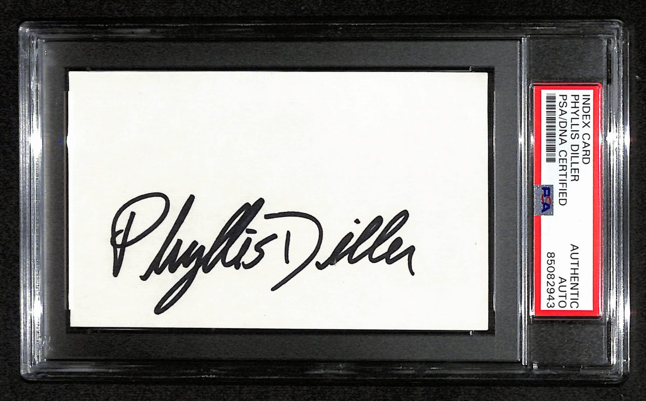Phyllis Diller Signed 3x5 Index Card Stand-up Comedian PSA/DNA 184374