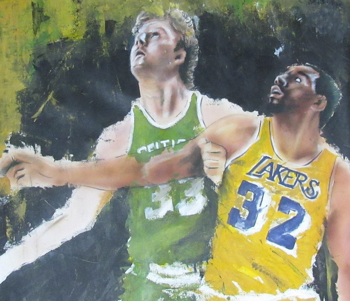 Magic Johnson/Larry Bird 31x28 Canvas 180559