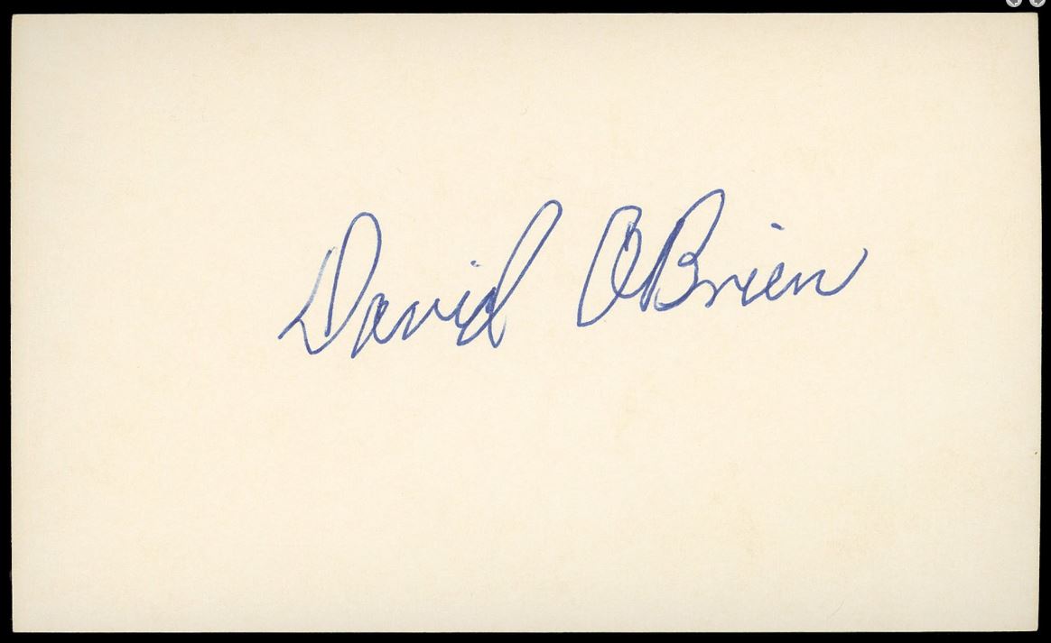 Davey O'Brien Signed/Autographed Index Card - 1938 Heisman Winner - TCU JSA LOA