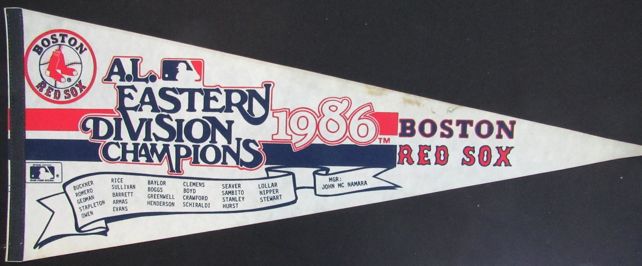 Boston Red Sox 1986 American League Eastern Division Champions 12"X30" Pennant