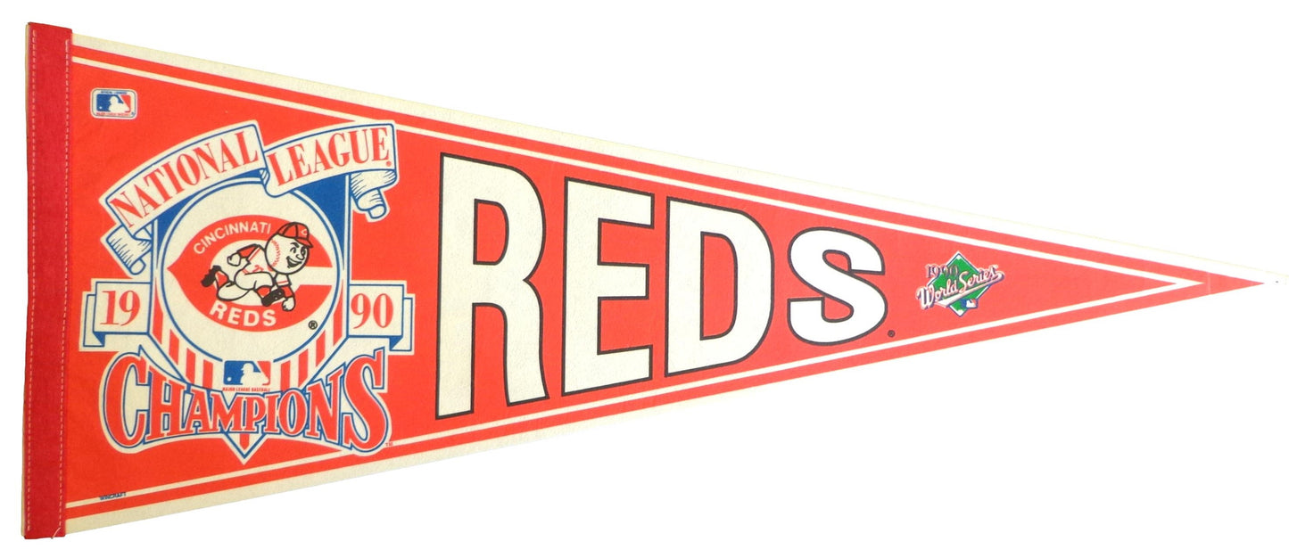 1990 Cincinnati Reds World Series Baseball 30x12 Felt Pennant