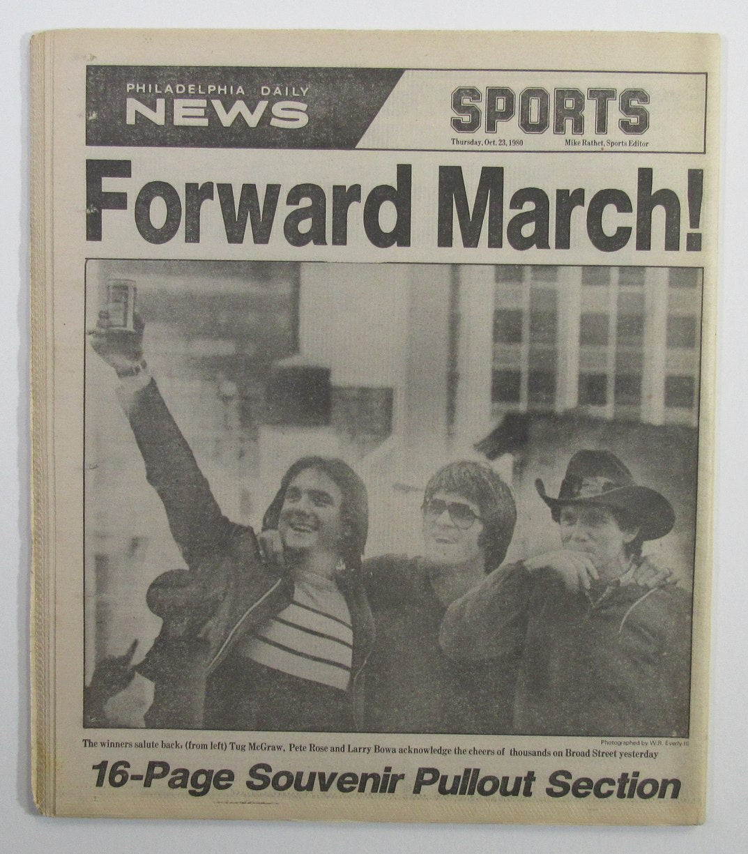 Philadelphia Phillies 1980 World Series Parade Philly Daily News Newspaper 10/23/80
