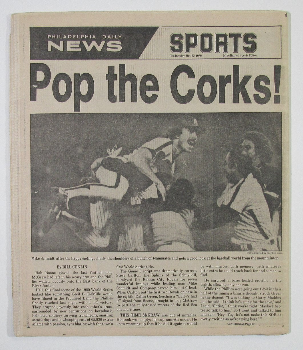 Philadelphia Phillies Win World Series - Oct. 22 1980 Philly Daily News Newspaper