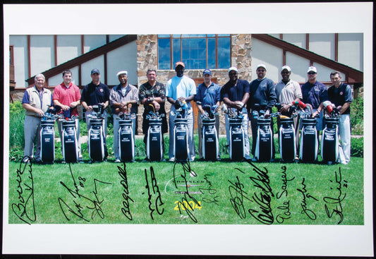 2004 All-Star Shoot Out photo Signed by 12 Chicago Athletes Michael Jordan JSA