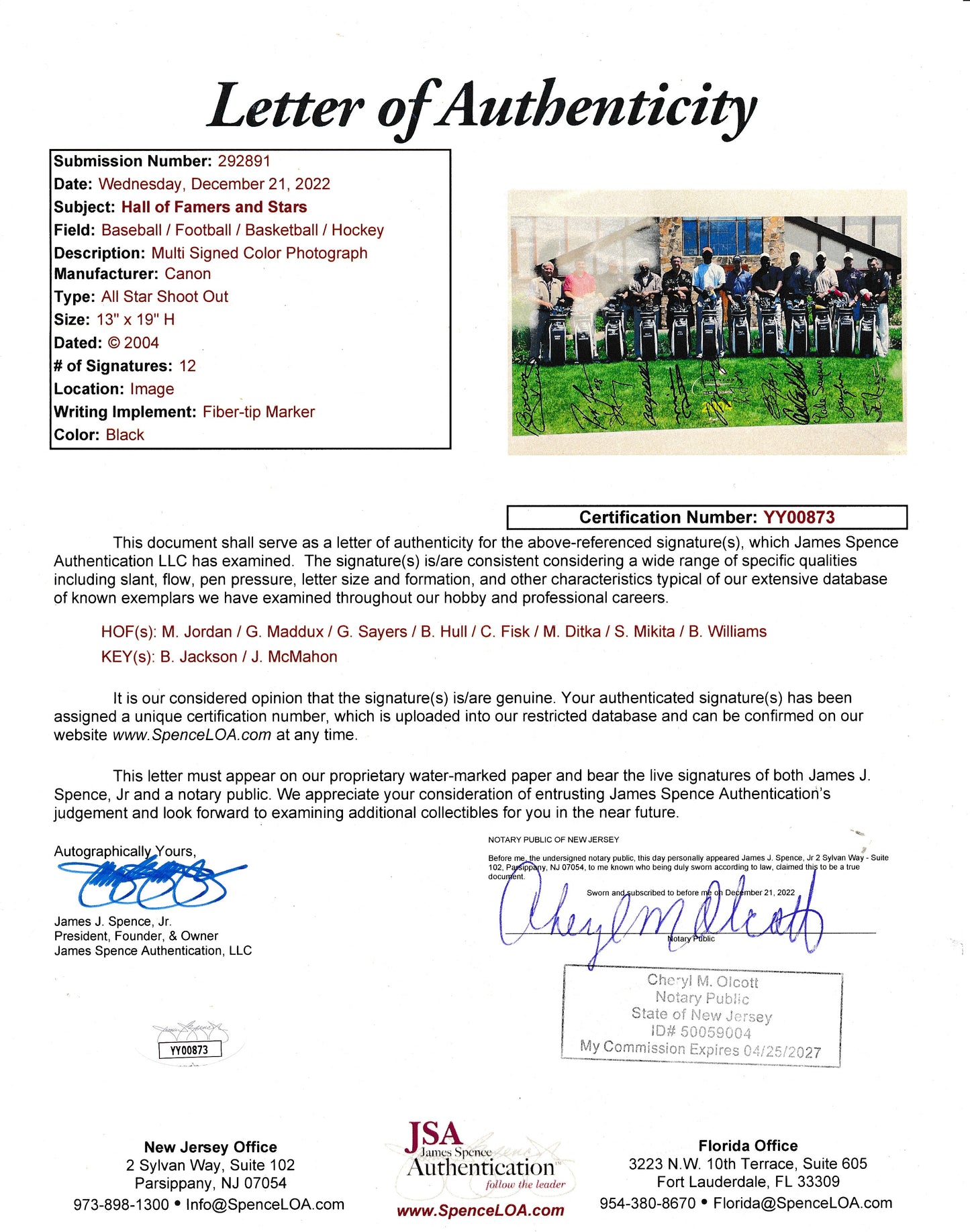 2004 All-Star Shoot Out photo Signed by 12 Chicago Athletes Michael Jordan JSA